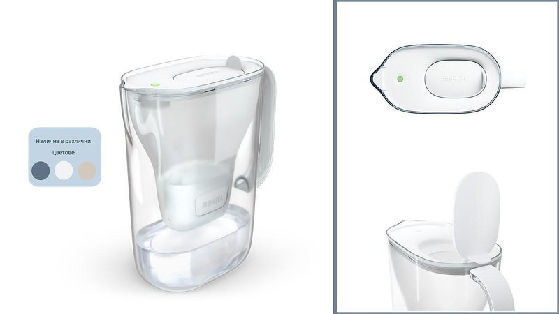Пакет BRITA Style Essential Cool LED 2.4 л Филтрираща кана за вода ...